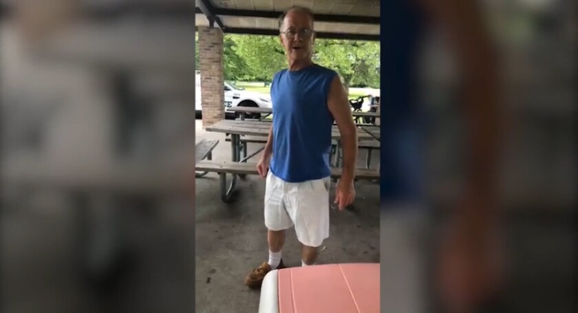 A video from June 14, 2018, posted on social media appears to show a Cook County Forest Preserves police officer failing to help a woman being harassed by a man for wearing a shirt with a Puerto Rican flag at Caldwell Woods on Chicago's Far Northwest Side.