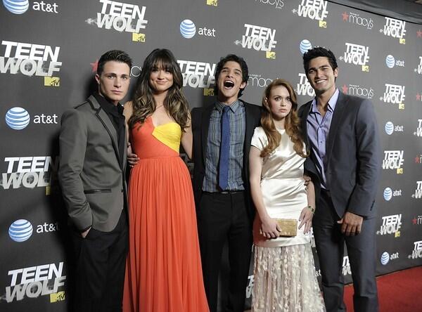 "Teen Wolf" stars Colton Haynes, left, Crystal Reed, Tyler Posey, Holland Roden, and Tyler Hoechlin at the premiere of their MTV TV show. The series, which shares the same name as the Michael J. Fox 1985 comedy movie from which it's based, centers on newly minted werewolf Scott McCall (Posey), who now has this to deal with on top of the average teen angst of relationships, school and sports.