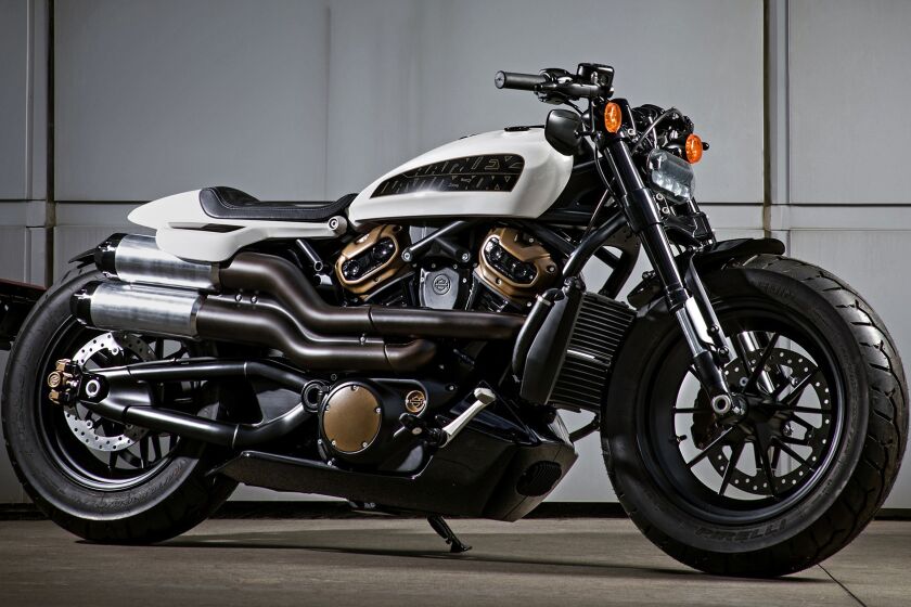 Harley's "Future Custom" is intended to underline the company's commitment to "power, masculinity and comfort." (Harley-Davidson Inc.)