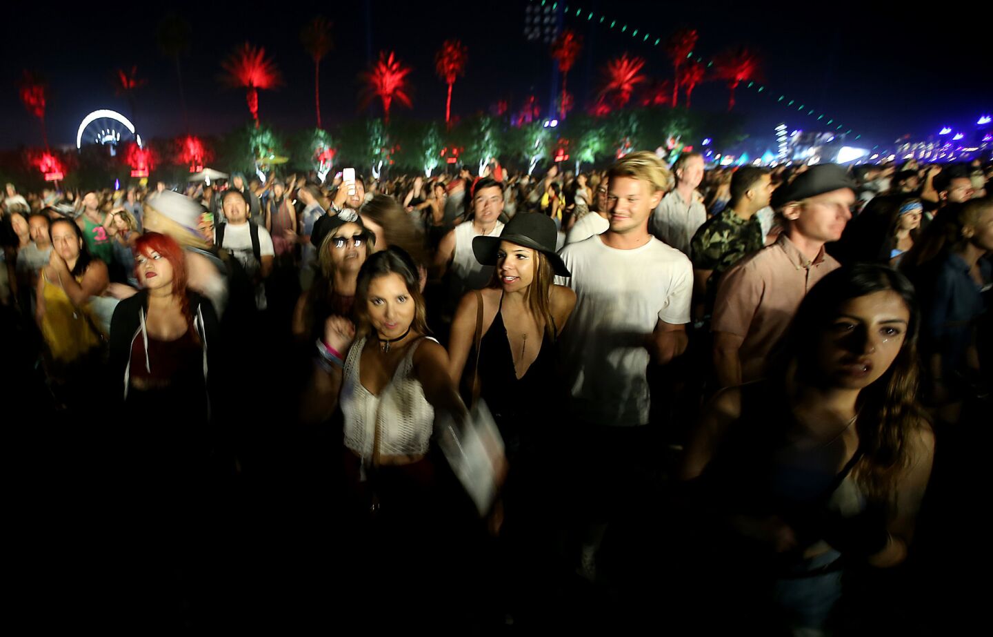 Music fans crowd the Empire Polo Grounds during the Coachella Valley Music and Arts Festival.