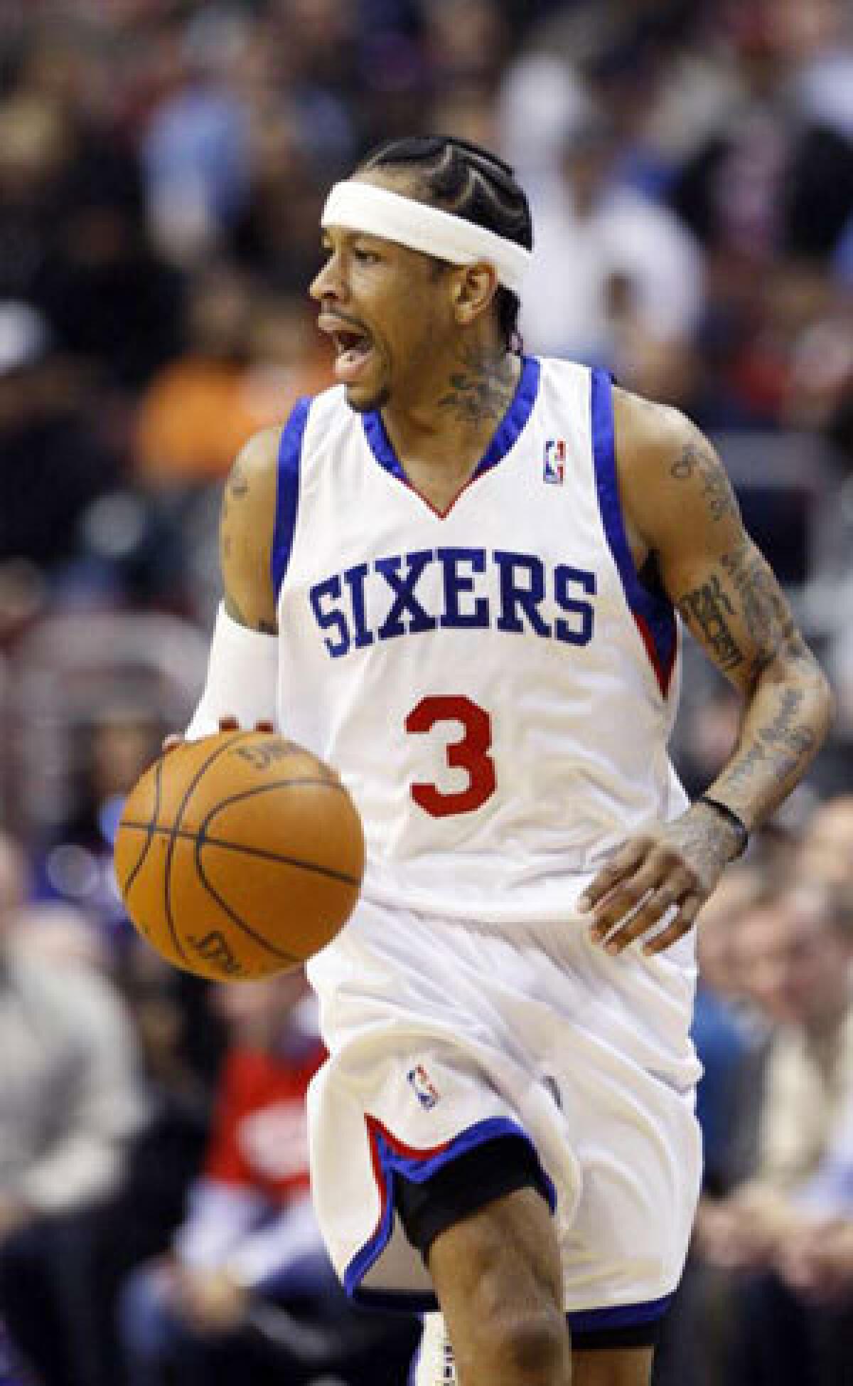 Allen Iverson with the Philadelphia 76ers in 2009.