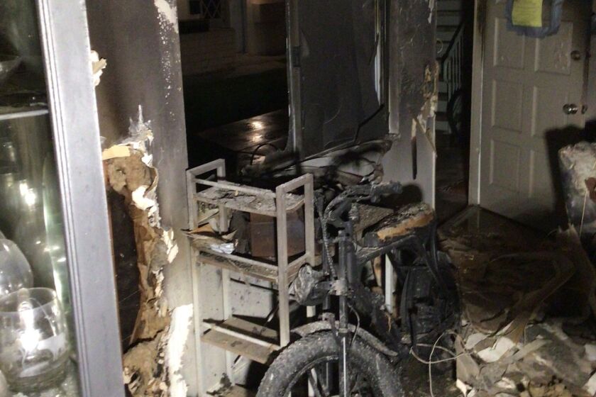 Fire investigators believe an e-bike left charging for days exploded, resulting in a fire in Huntington Beach in January.
