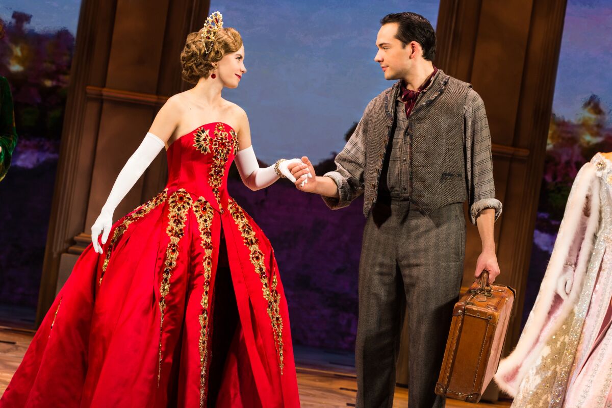 Lila Coogan (as Anya) and Stephen Brower (Dmitry) in the national touring production of "Anastasia."