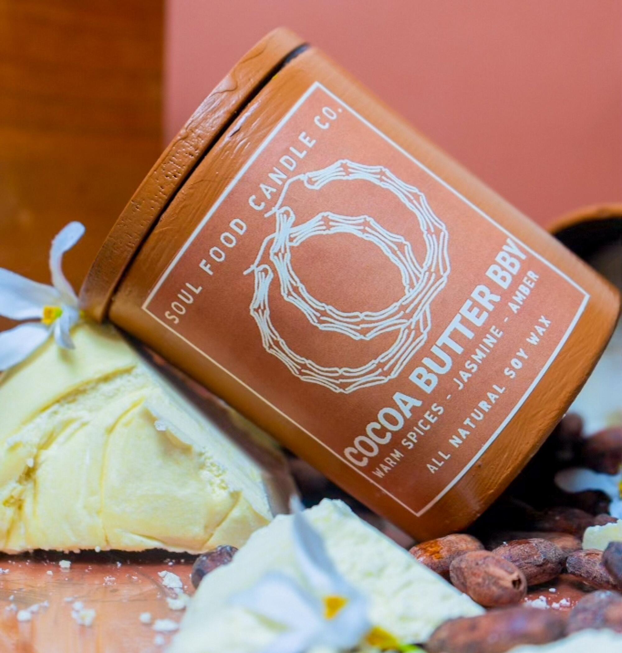 The Cocoa Butter BBY candle from Soul Food Candle Co.