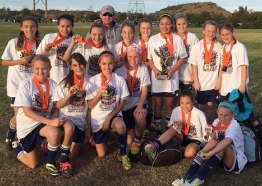 Congratulations to the DMCV Sharks Girls U12 Smith, who took first place for a third time in the 2015 San Diego Presidents Cup Soccer Tournament held Jan. 17-18.