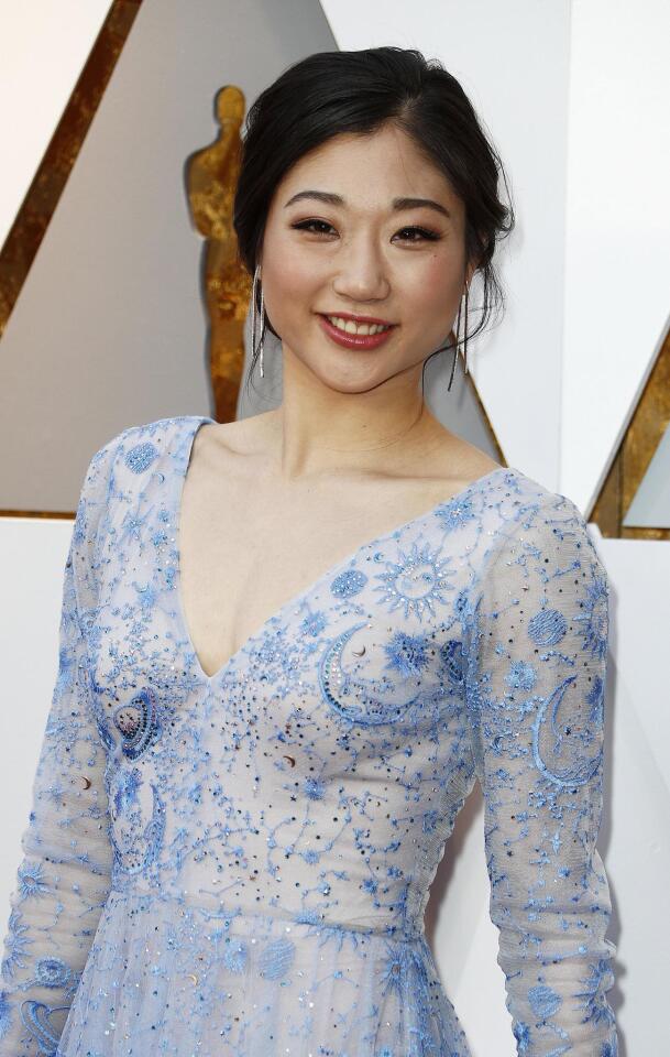 MCX001. Hollywood (United States), 04/03/2018.- Mirai Nagasu arrives for the 90th annual Academy Awards ceremony at the Dolby Theatre in Hollywood, California, USA, 04 March 2018. The Oscars are presented for outstanding individual or collective efforts in 24 categories in filmmaking. (Estados Unidos) EFE/EPA/MIKE NELSON ** Usable by HOY and SD Only **