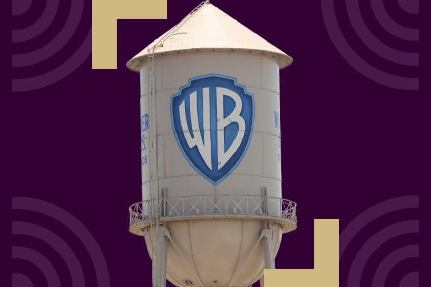photo illustration of the Warner Bros Studio water tower