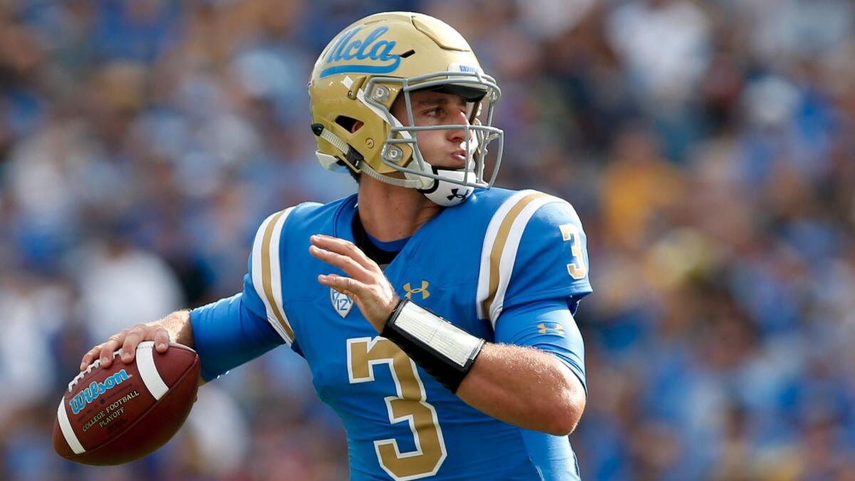 The availability of quarterback Josh Rosen will be a game-time decision for the Bruins on Tuesday.