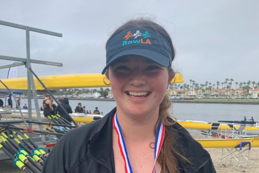 Sophomore Sydney Huber from Mira Costa will be competing in the World Indoor Rowing Championships from her living room.