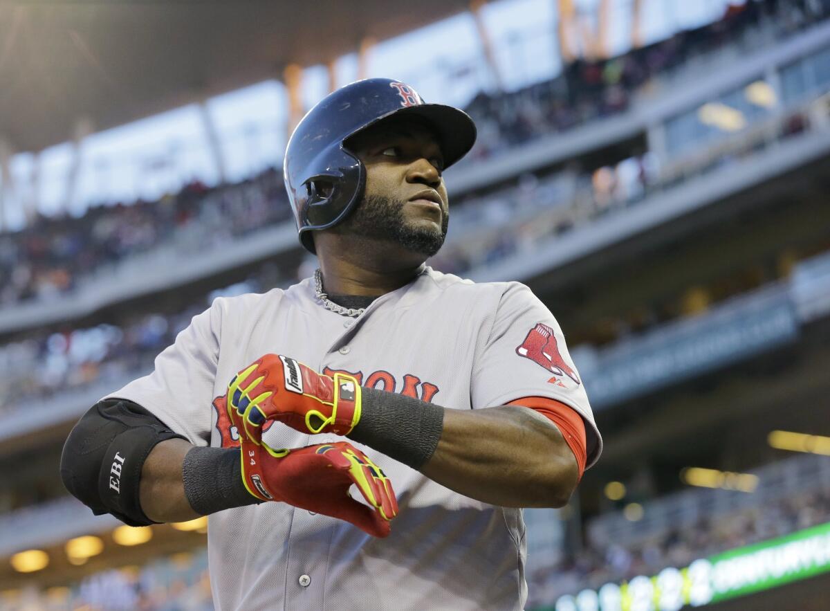 David Ortiz prepares to bat against the Minnesota Twins during a May 14, 2014, game in Minneapolis.