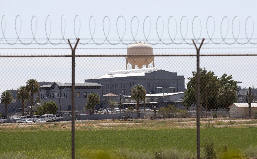 FILE - this this July 23, 2014, file photo, shows the state prison in Florence, Ariz., where corrections officials refurbished the state's gas chamber in December 2020 as the state tries to resume executions after a nearly seven-year hiatus. The last lethal-gas execution in the United States was carried in Arizona in 1999. The state also purchased materials in late 2020 to make hydrogen cyanide gas, which was used in executions in the U.S. and by the Nazi to kill 865,000 Jews at the Auschwitz concentration camp alone. (AP Photo/File)