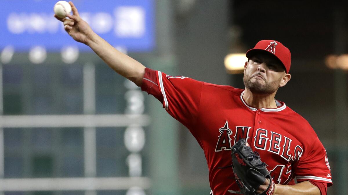 Angels starter Ricky Nolasco struck out five and walked one in seven innings against the Astros on Thursday.