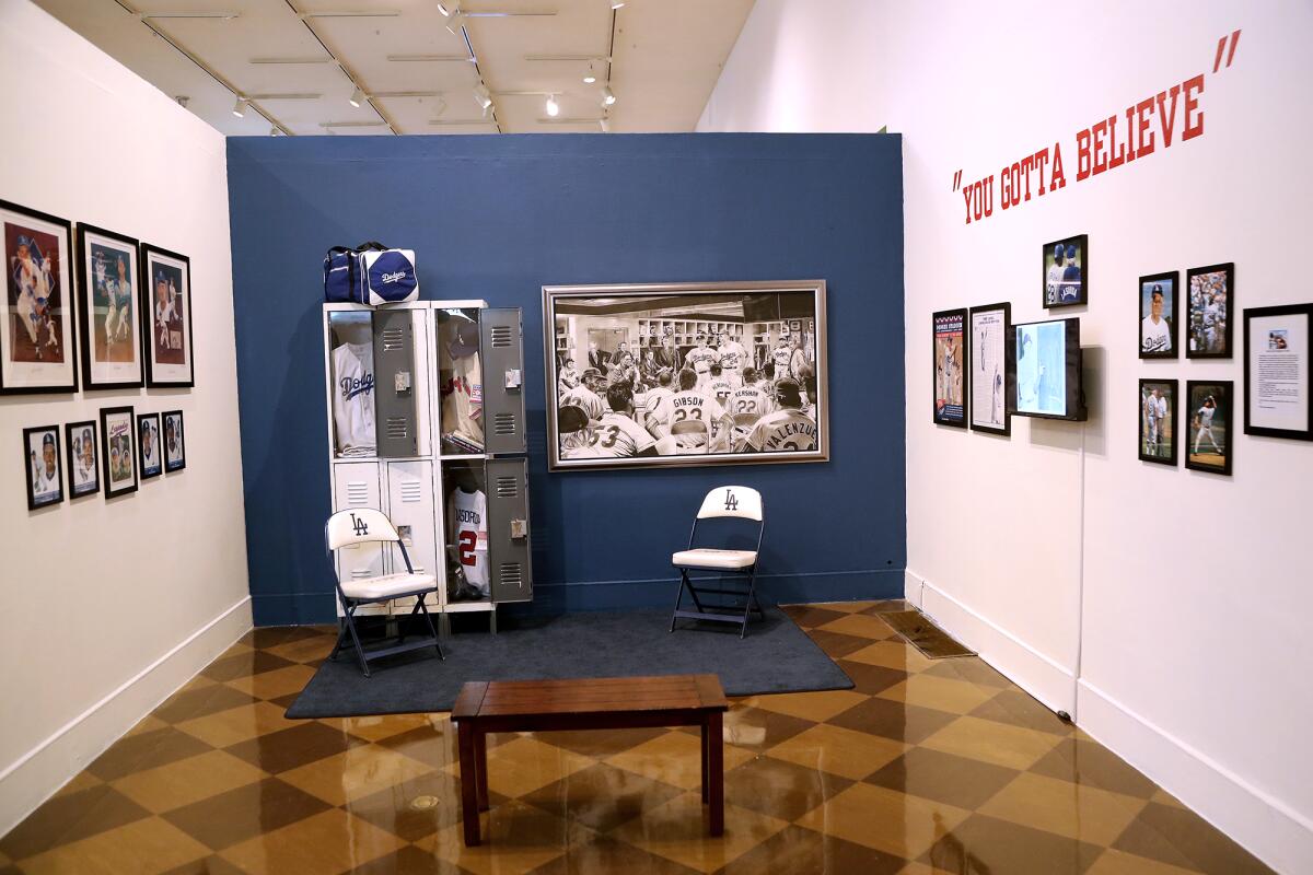 Vintage photos of Baseball Hall of Fame manager Tommy Lasorda on display at Fullerton Museum Center. 