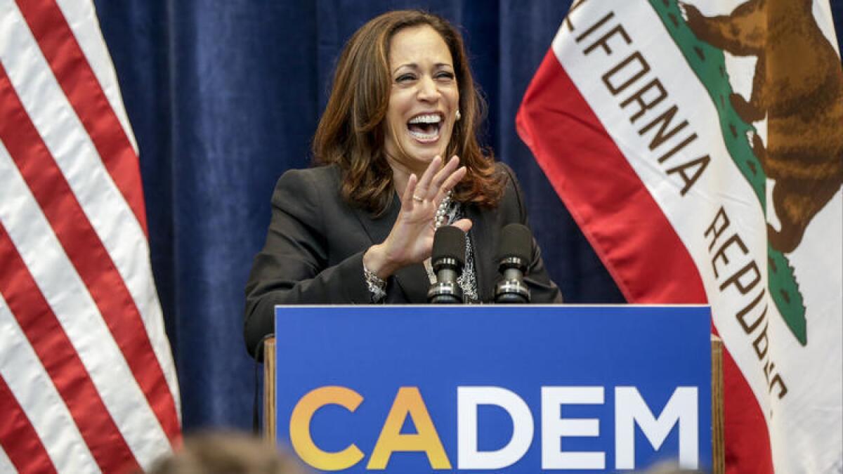 California Atty. Gen. Kamala Harris called the "war cry" video of Rep. Loretta Sanchez, her opponent in the U.S. Senate race, "shocking."