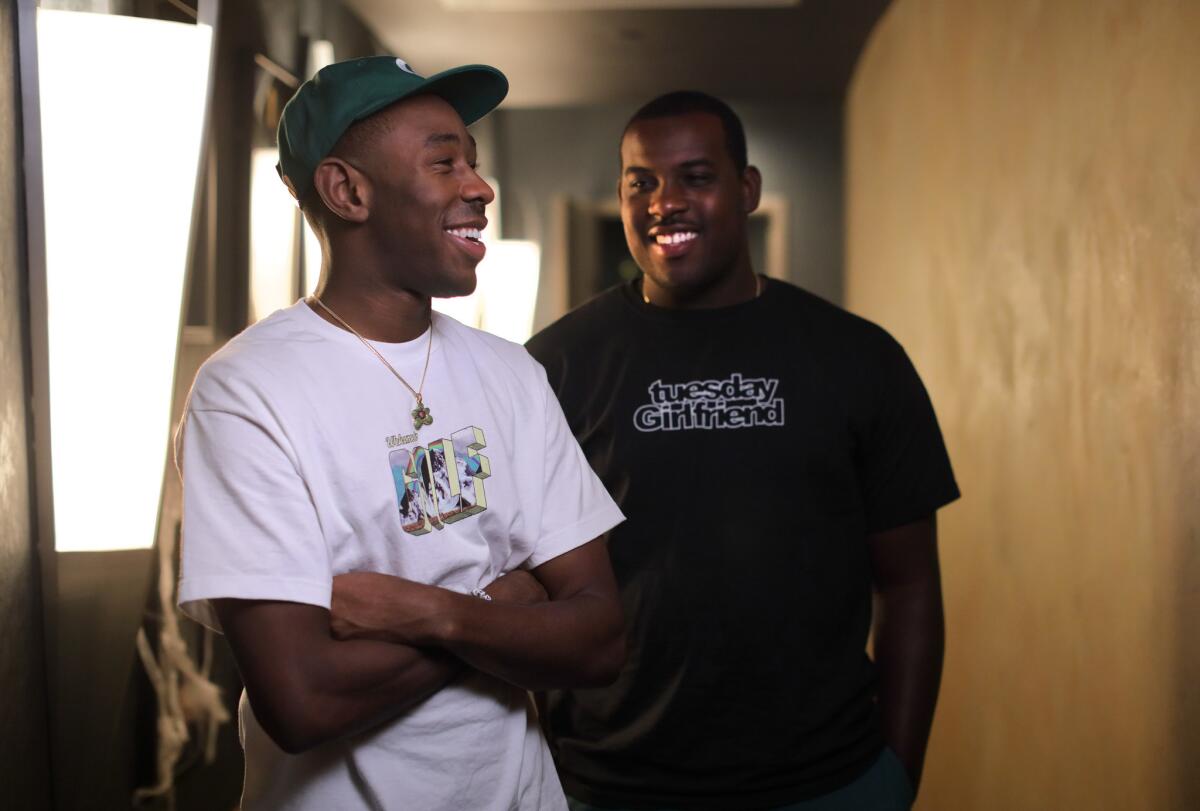 Tyler, the Creator, left, and Lionel Boyce teamed up to create "The Jellies," an animated series for Adult Swim.