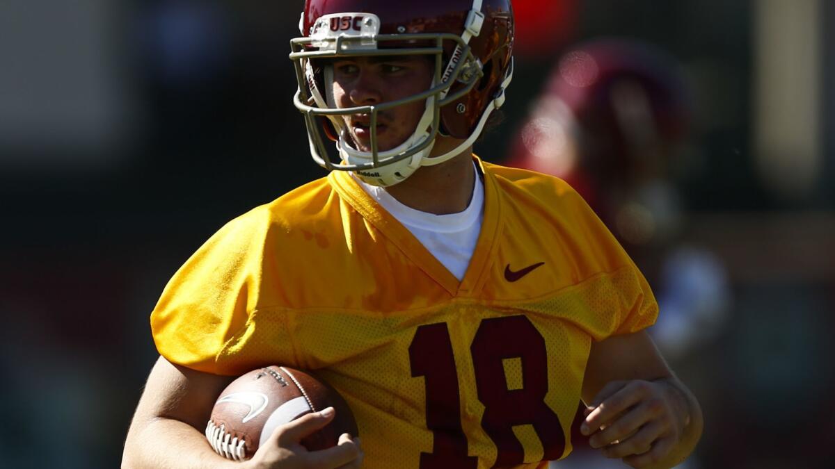 “I am honored that Coach Helton picked me as the starter,” USC quarterback JT Daniels said in a statement. “I understand this is a huge responsibility and I need to work hard to be prepared to handle it.”