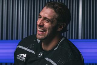 Kings captain Anze Kopitar wears a jersey featuring the new logo patch for Mercury Insurance.