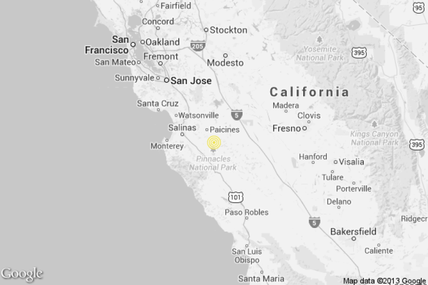 Earthquake: 3.2 quake strikes near Soledad, Calif. - Los ...