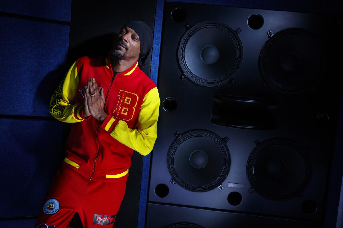 Rapper and mogul Snoop Dogg is photographed inside his Inglewood recording studio on March 15.