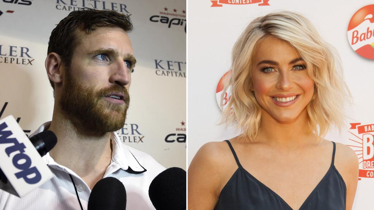 "Dancing With the Stars" judge Julianne Hough, right, is engaged to Washington Capitals player Brooks Laich.