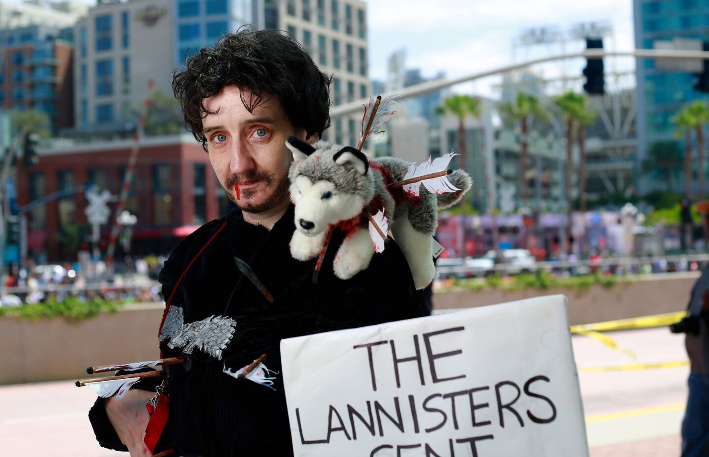 Dawn Richardon of Vancouver, Canada, dressed as Robb Stark from "Game of Thrones" at Comic-Con in San Diego on July 20.