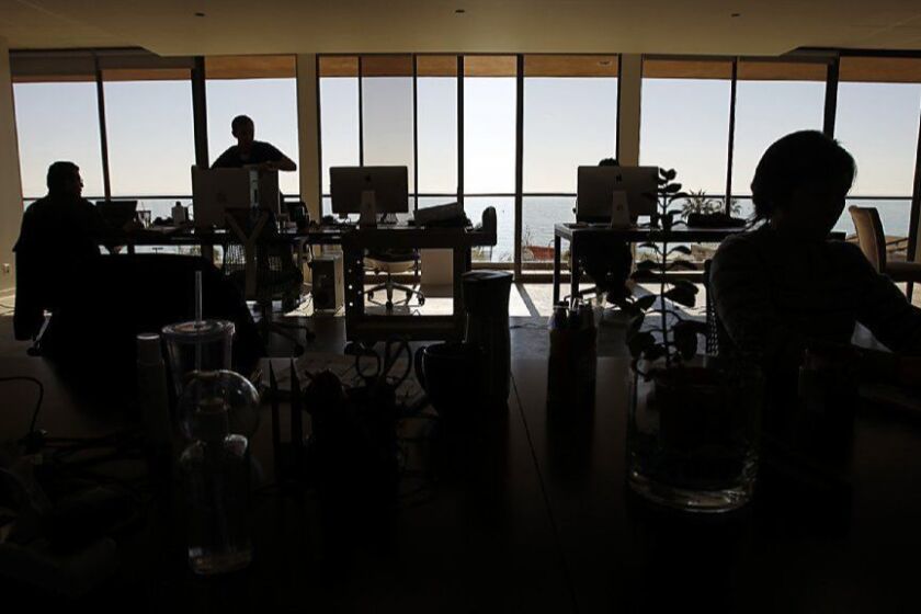 MALIBU, CA. - JAN.16, 2013. The offices of of Dun & Bradstreet Credibility Corp. in Malibu, has a view open views of the Pacific Ocean.
