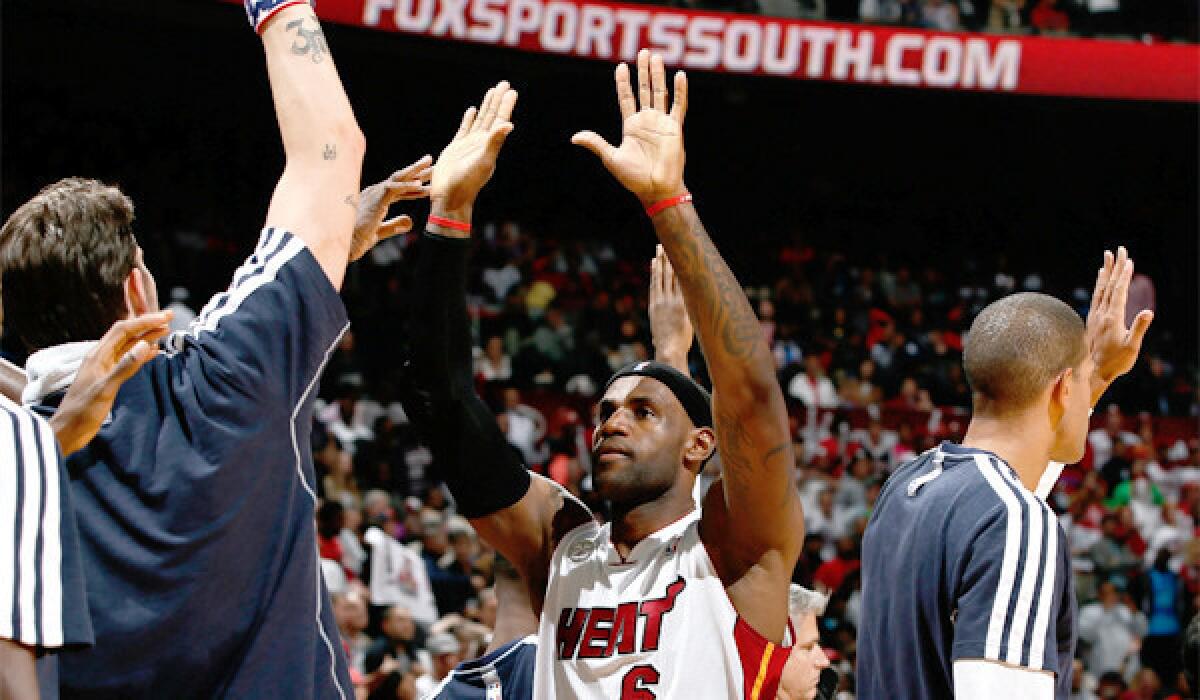 LeBron James and the rest of The Times' No. 1 Miami Heat are off to their best home start ever.