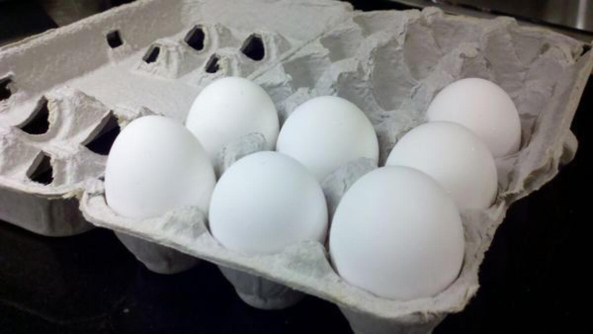 Store your eggs in their carton toward the back of the refrigerator.