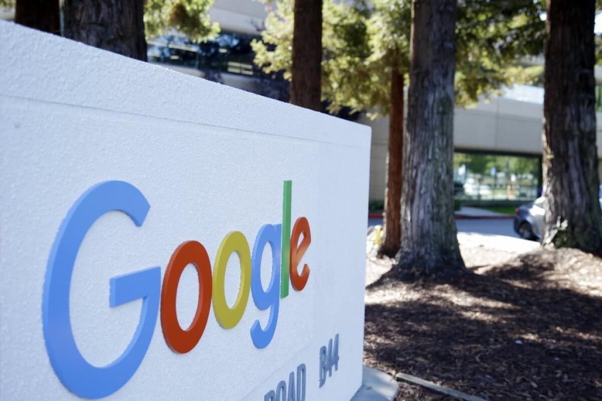 The latest version of Google’s map app allows users to download city maps so that streets and businesses will be stored on their mobile devices. Above, the company's headquarters in Mountain View.