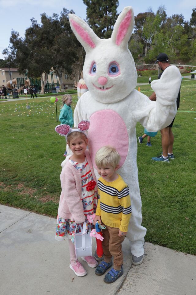 Sienna and Parker Defazio visit with the Easter Bunny