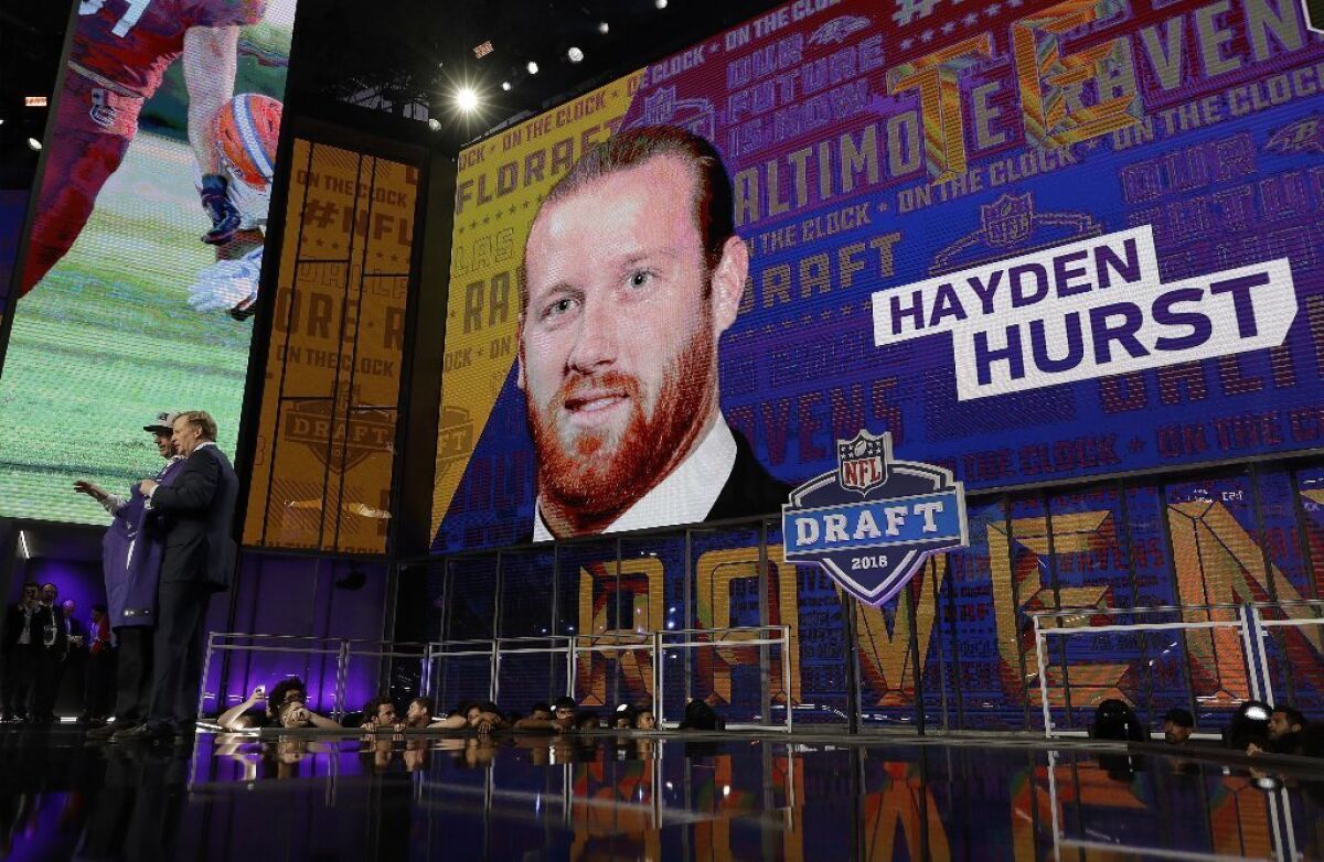 The Baltimore Ravens selected South Carolina tight end Hayden Hurst with the No. 25 overall draft pick.