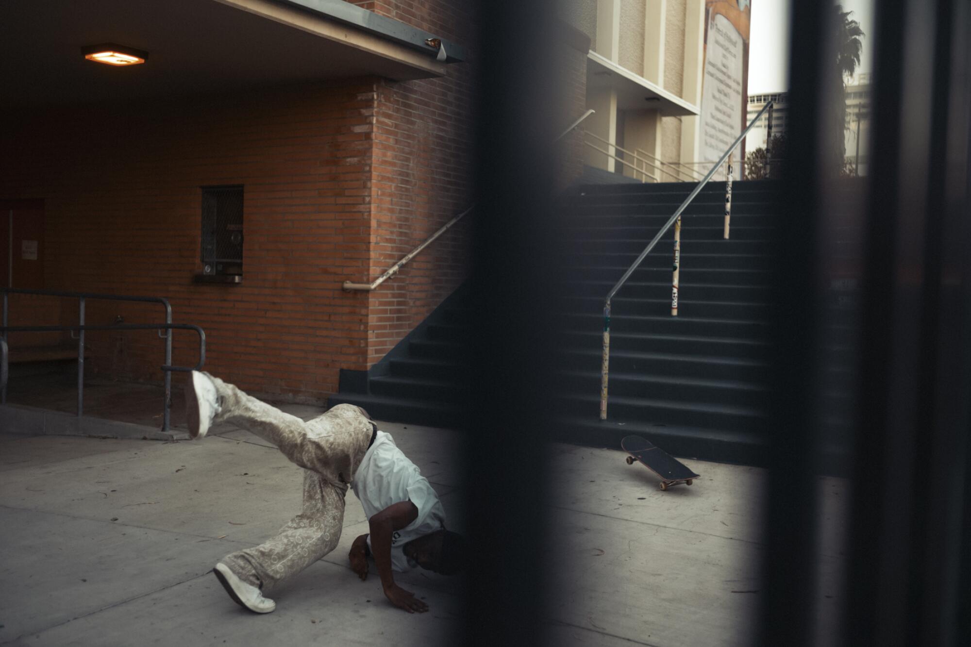 An homage to the iconic 16-stair at Hollywood High. Domo Walker