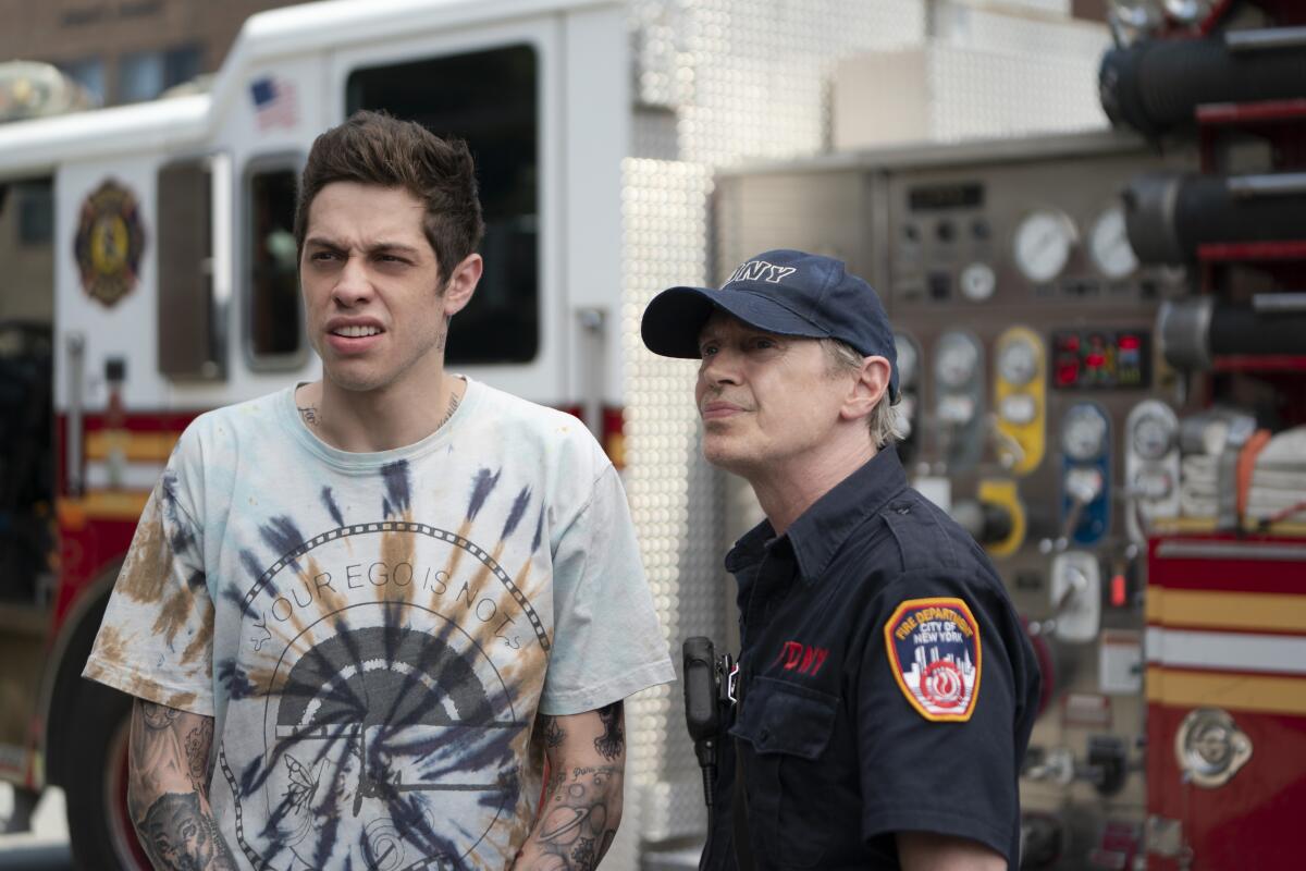Pete Davidson and Steve Buscemi in the movie "The King of Staten Island."