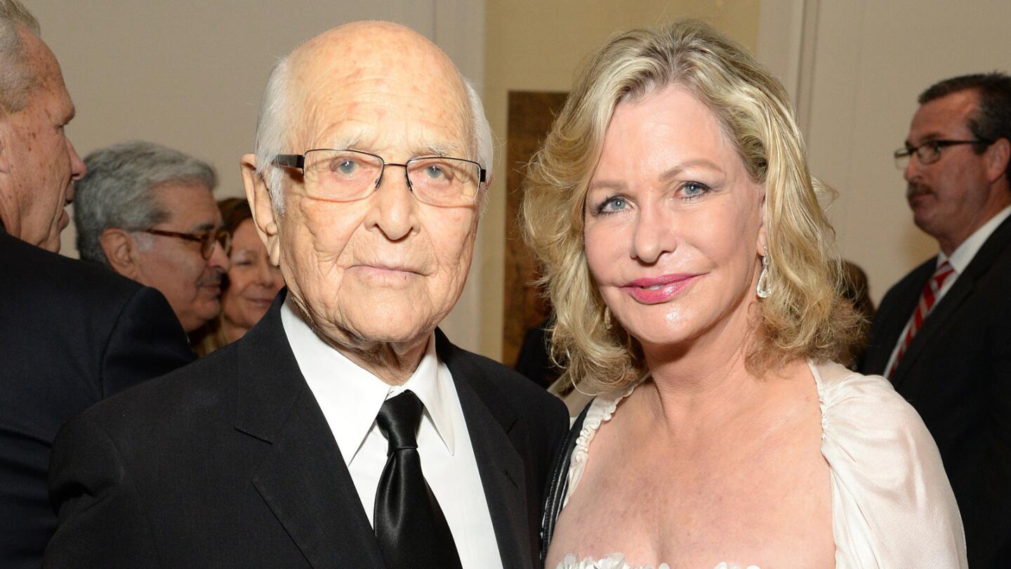 Writer Norman Lear and Lyn Lear attend the LACMA 50th Anniversary Gala sponsored by Christies at LACMA.