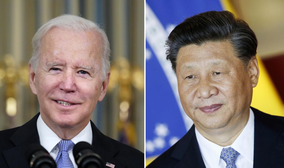 Joe Biden en Washington y el presidente chino Xi Jinping 