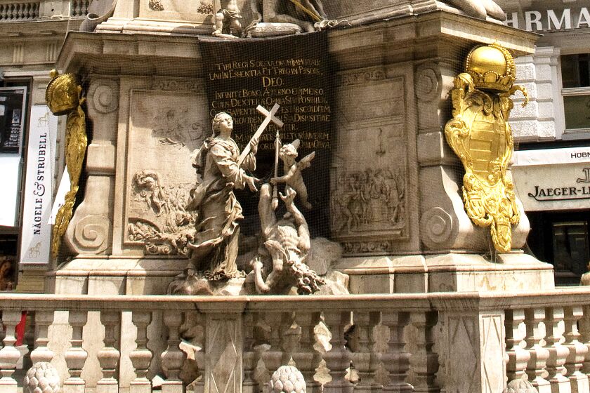 The Plague Column in the Graben, Vienna, Austria. (Photo By: Education Images/Universal Images Group via Getty Images)