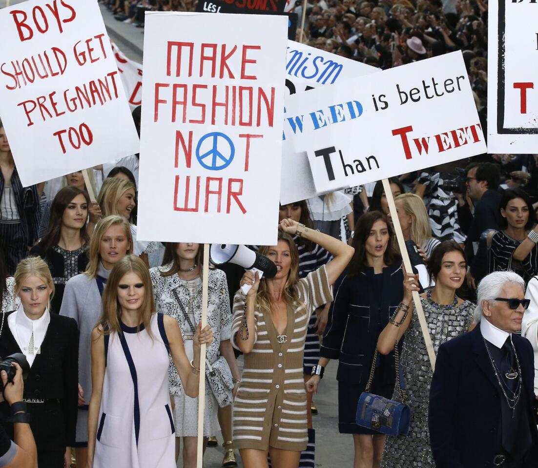 Karl Lagerfeld put feminism on the runway with protest-themed show