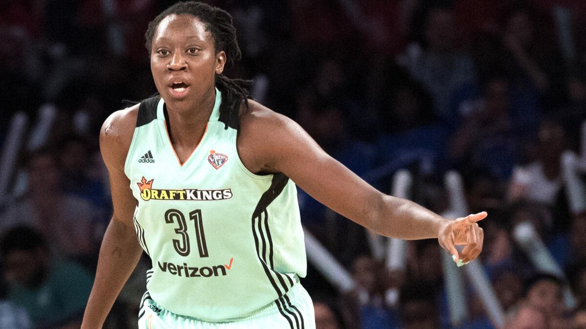 Tina Charles, shown during a game earlier this season, led the Liberty with 21 points on Sunday.