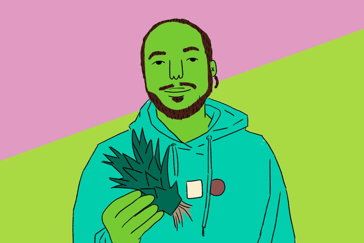 Illustration of Garden Marcus and his favorite plants 