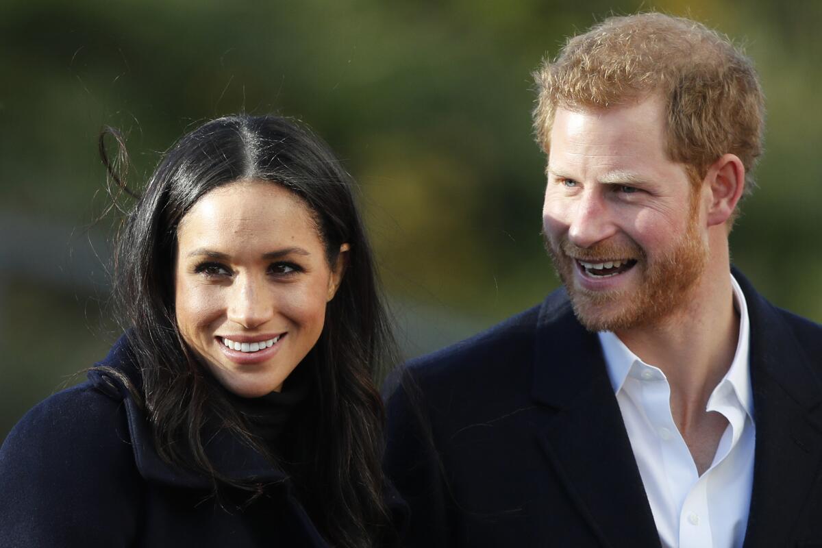 Britain's Prince Harry and Meghan Markle in Nottingham, England, in 2017.