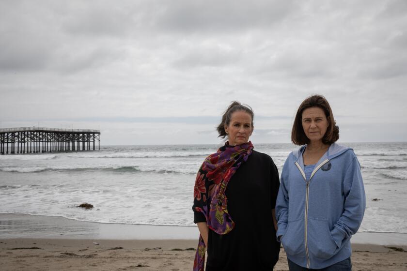 San Diego, California - May 17: Kim Caldwell, left, and Helen Toma were sexually assaulted by Kenneth Bogard in the 90s. Bogard, known as the "Pacific Beach Rapist" sexually assaulted seven women and is up for parole. Caldwell and Toma will speak at his hearing Wednesday asking that he remains in prison. (Ana Ramirez / The San Diego Union-Tribune)