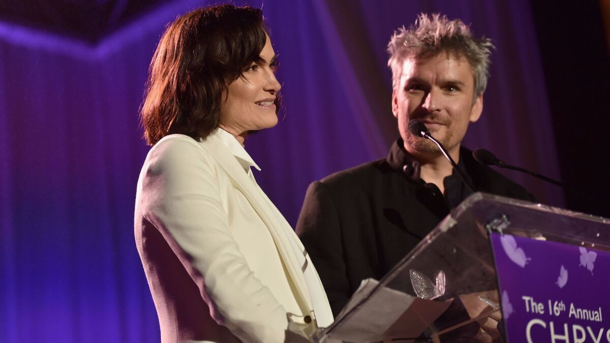 Rosetta and Balthazar Getty accept the Spirit of Chrysalis Award at the Chrysalis Butterfly Ball. (Alberto E. Rodriguez / Getty Images for Chrysalis Butterfly Ball)