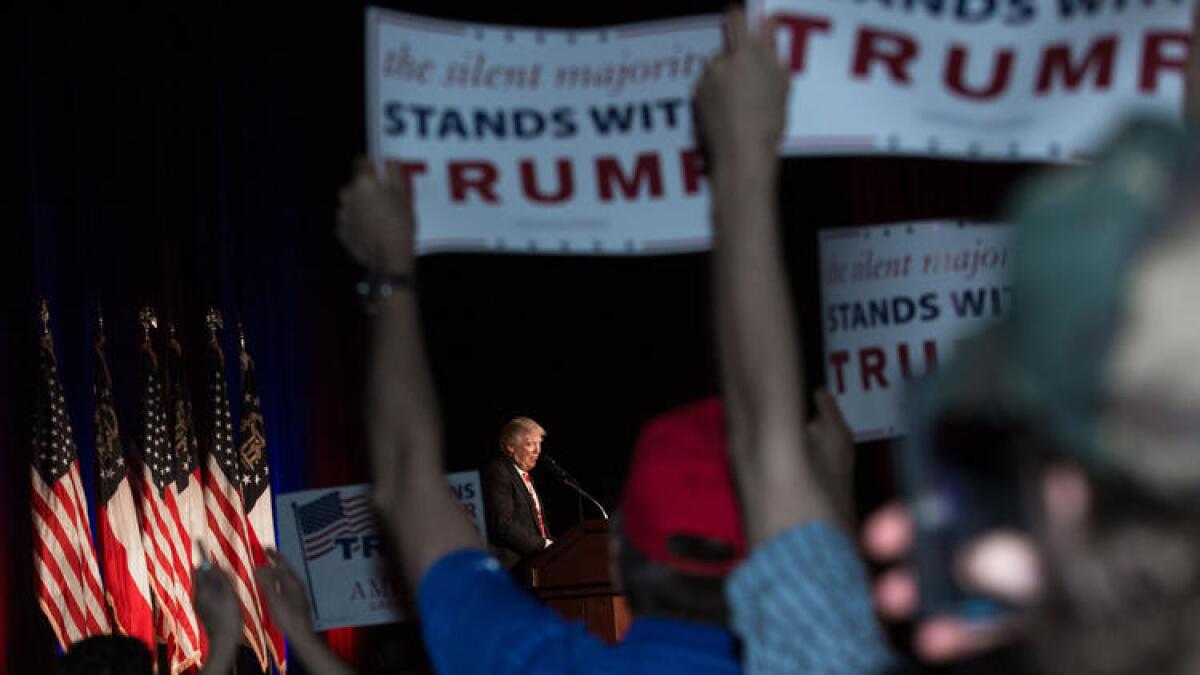 Donald Trump rallies supporters in Atlanta on Wednesday.