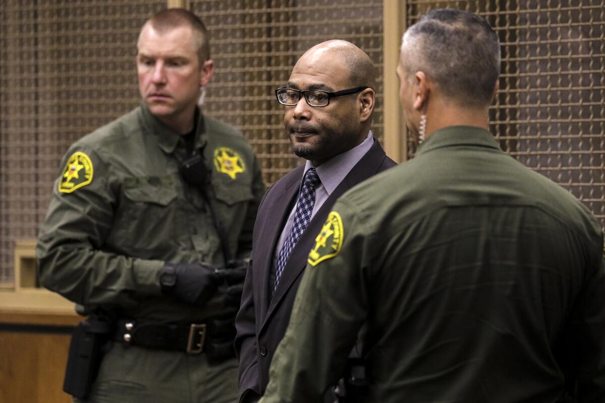 Jamon Buggs in the court of Judge Gregg Prickett, Harbor Justice Center on April 19, 2022 in Newport Beach.