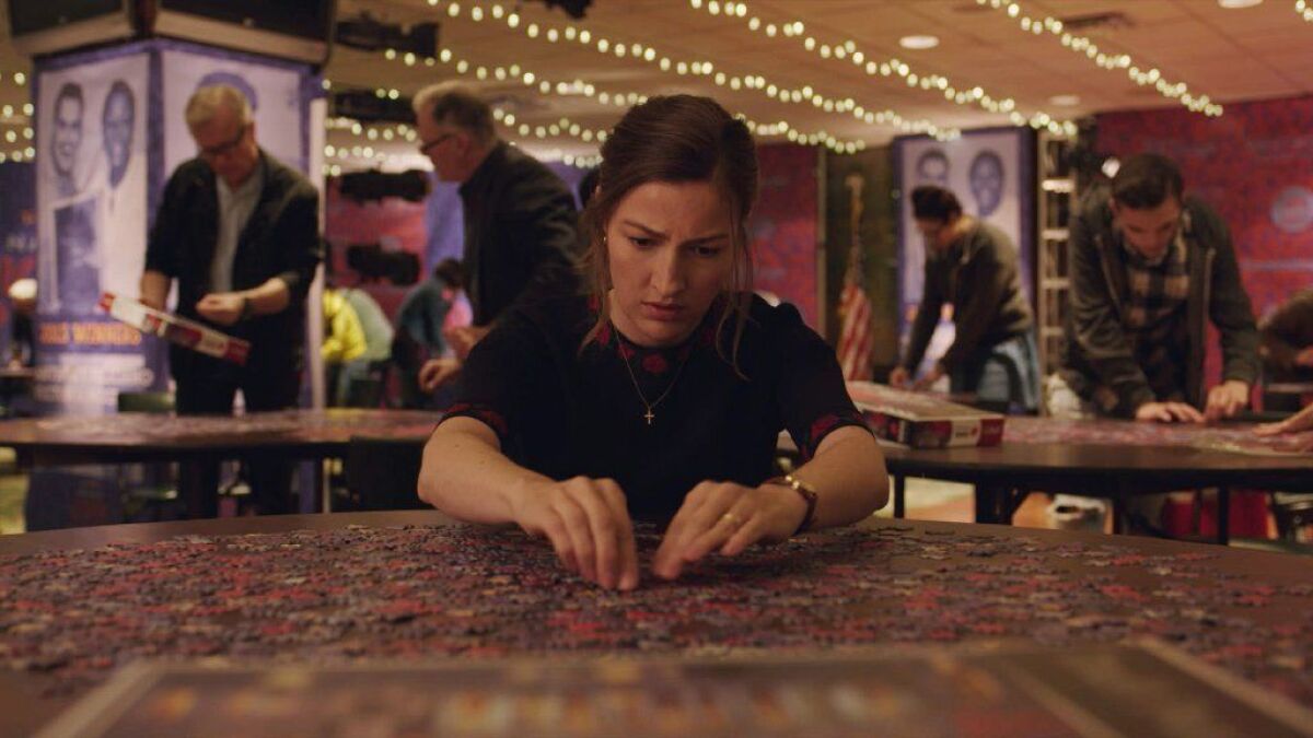 Kelly Macdonald's Agnes finds herself on a path that leads to an ad "desperately seeking puzzle partner," which in turn leads her to a reclusive inventor who needs a co-puzzler for a national contest.