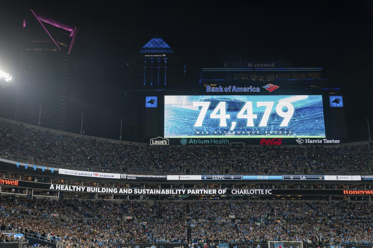 The attendance number is displayed during Saturday's match.