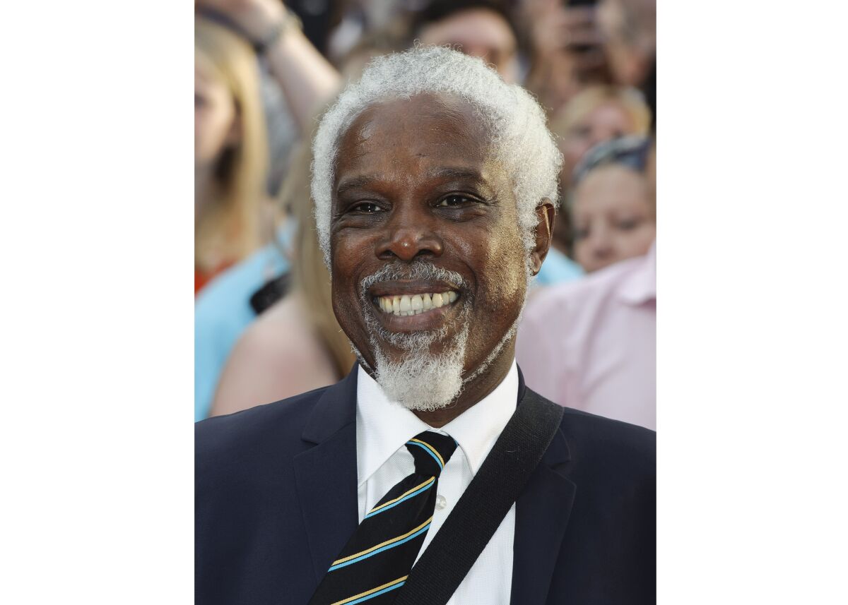FILE - Billy Ocean arrives for the World premiere of "Keith Lemon: the Film" in London on Aug. 20, 2012. Ocean's latest album "One World" will be released on Sept. 4, 2020. (AP Photo/Jonathan Short, File)