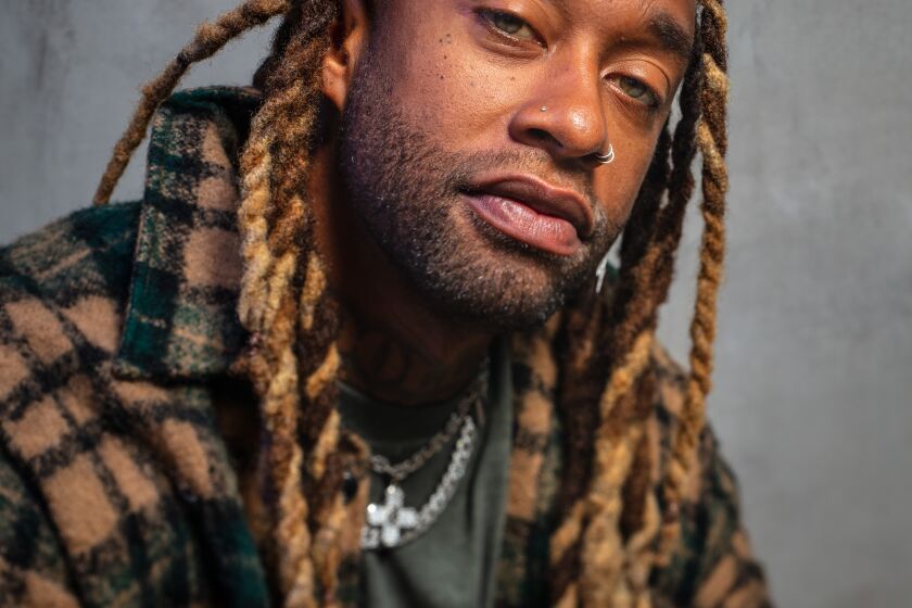 LOS ANGELES, CA - SEPTEMBER 17: Rapper Ty Dolla $ign is photographed at a house in the Hollywood Hills of Los Angeles, CA, where he'll be performing from, on evening talk shows Thursday, Sept. 17, 2020. A recent release by Ty Dolla $ign is the single, "Expensive," featuring Niki Minaj.(Jay L. Clendenin / Los Angeles Times)