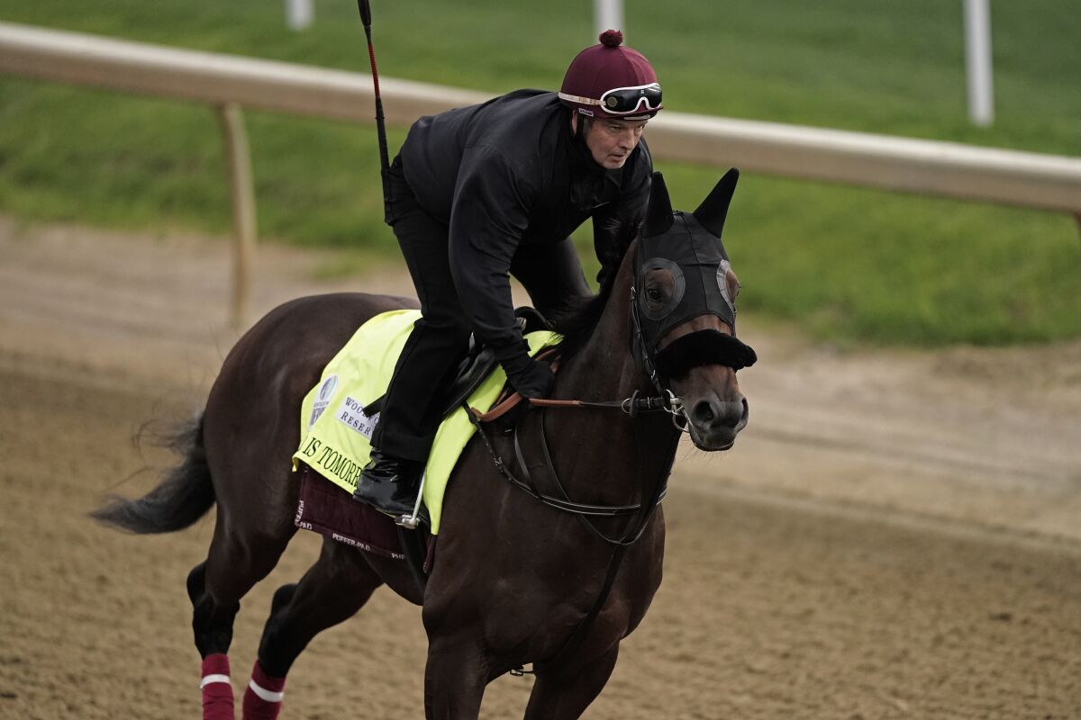 Kentucky Derby entrant Summer Is Tomorrow works out at Churchill Downs on Wednesday.