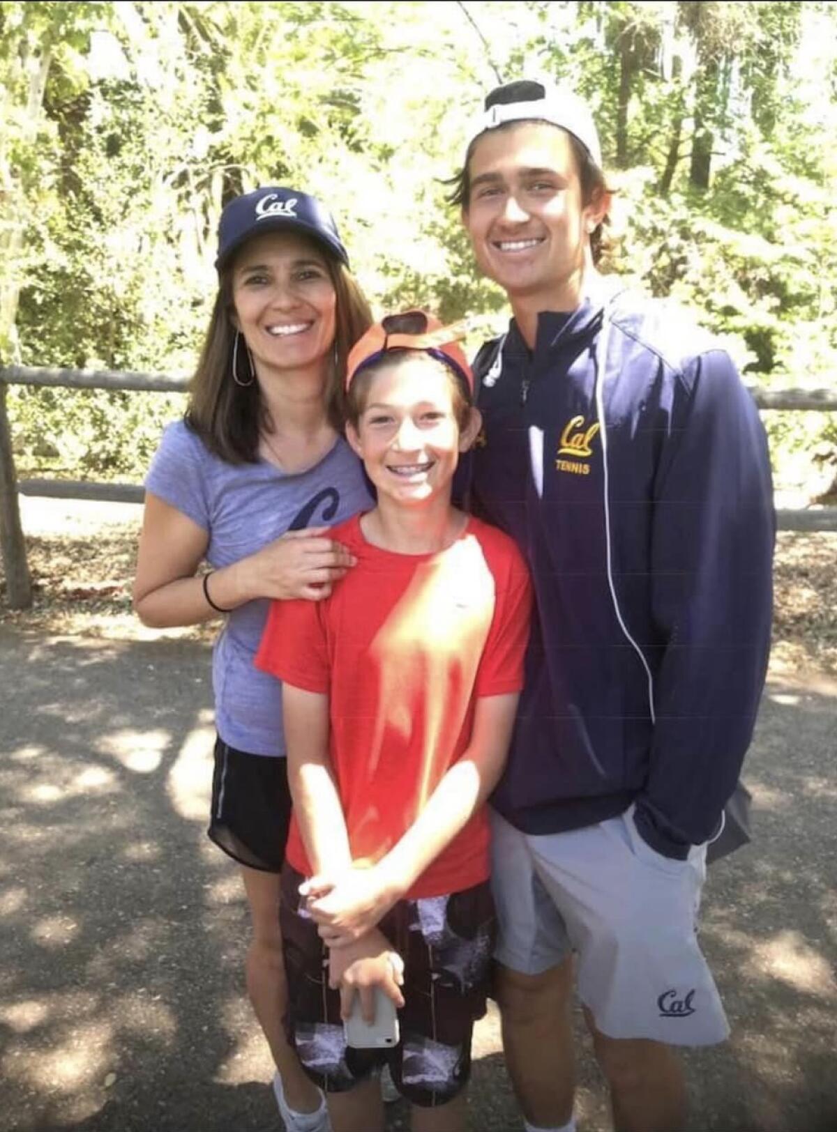 Niels Hoffmann with his mother Biljana Longman and older brother Bjorn Hoffmann, then playing for Cal, at "The Ojai" in 2016.
